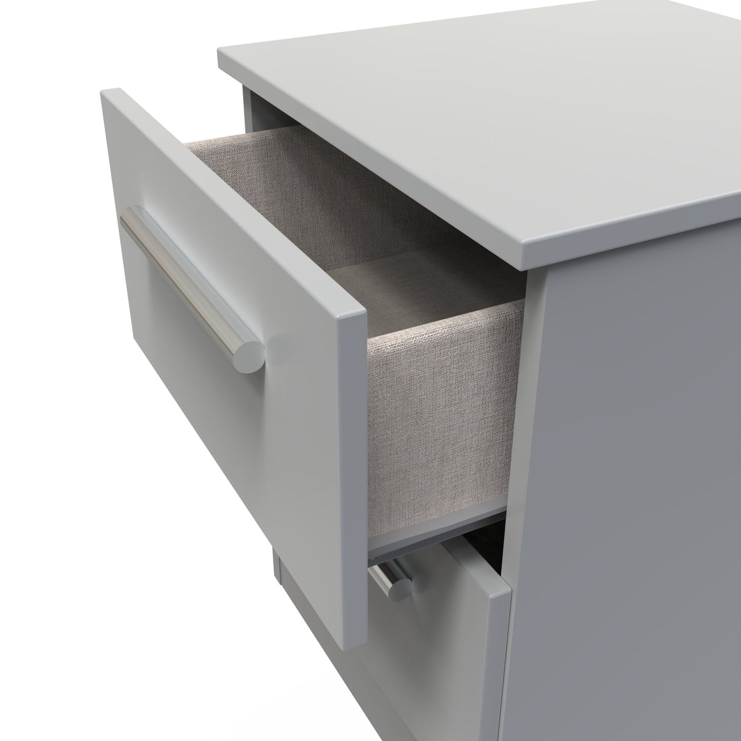Contrast Bedside Table Grey 2 Drawers 51cm