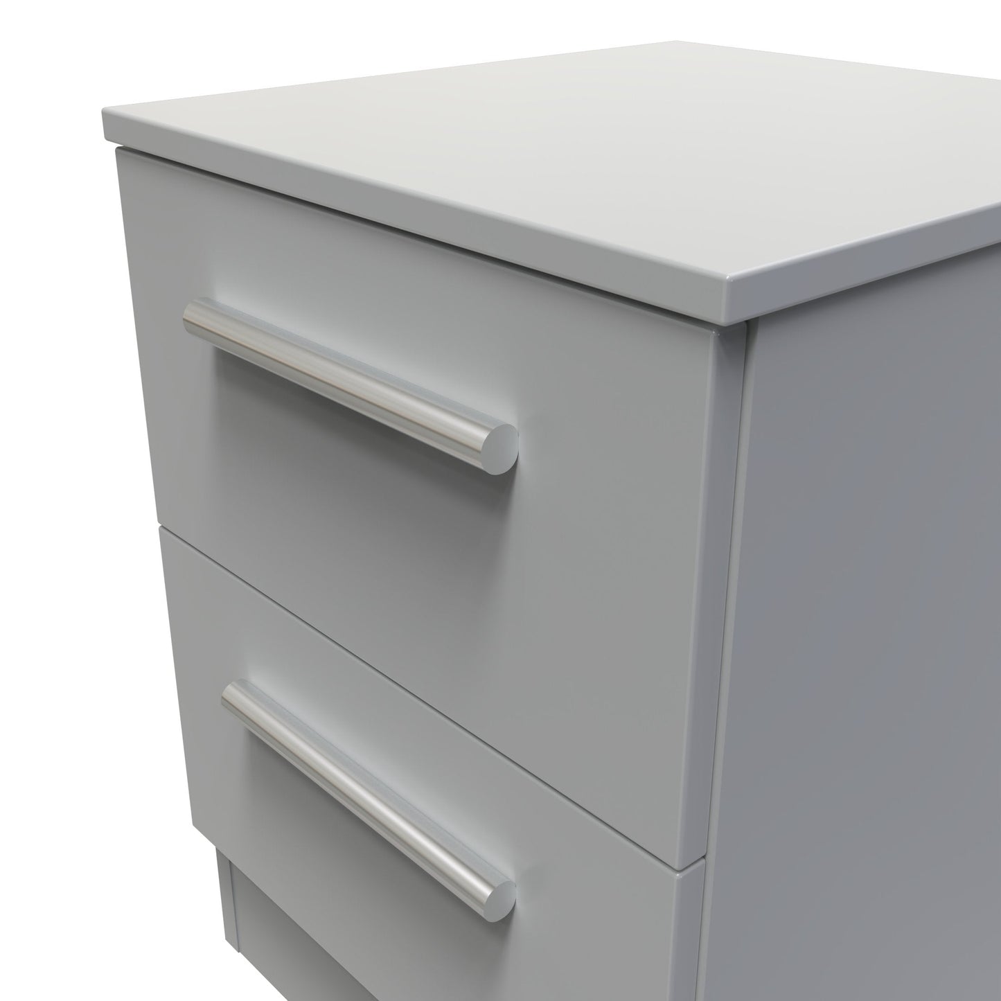 Contrast Bedside Table Grey 2 Drawers 51cm