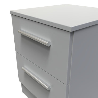 Contrast Bedside Table Grey 2 Drawers 51cm
