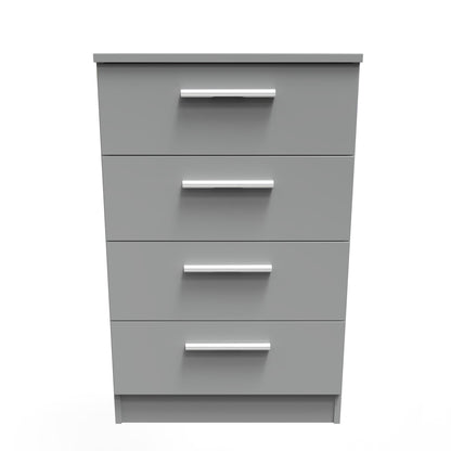Contrast Chest of Drawers Grey 4 Drawers 89cm