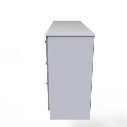 Contrast Desk Grey & White 6 Drawers 125cm