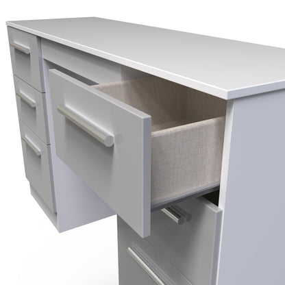 Contrast Desk Grey & White 6 Drawers 125cm