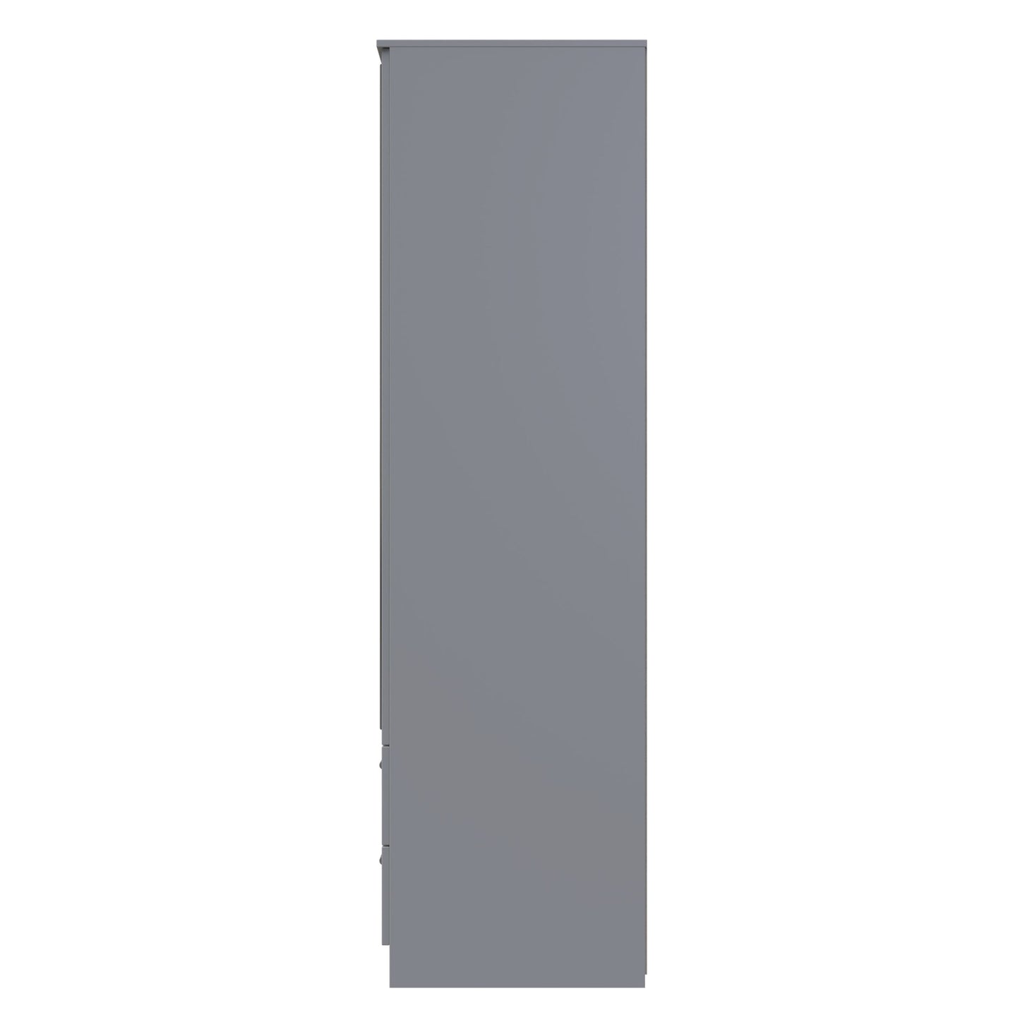 Contrast Tall Mirror Wardrobe Grey 2 Doors 2 Drawers 182cm