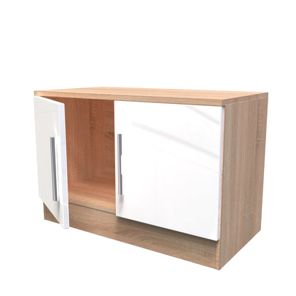 Contrast TV Unit White & Oak 2 Doors 74cm