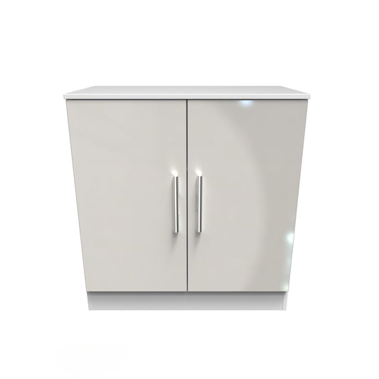 Contrast Cabinet Grey & White 2 Doors 1 Shelf 79cm
