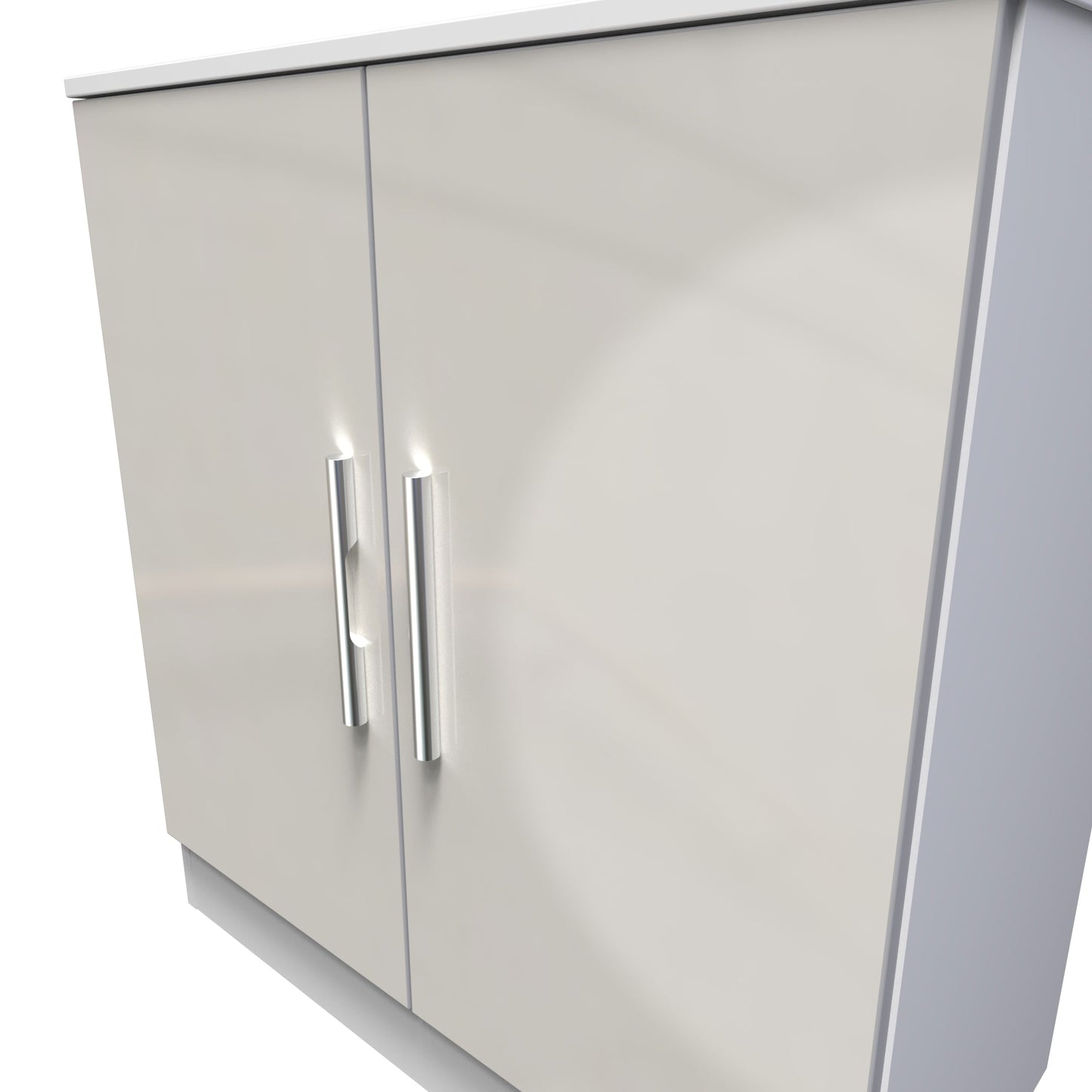 Contrast Cabinet Grey & White 2 Doors 1 Shelf 79cm