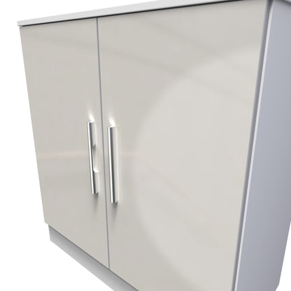 Contrast Cabinet Grey & White 2 Doors 1 Shelf 79cm