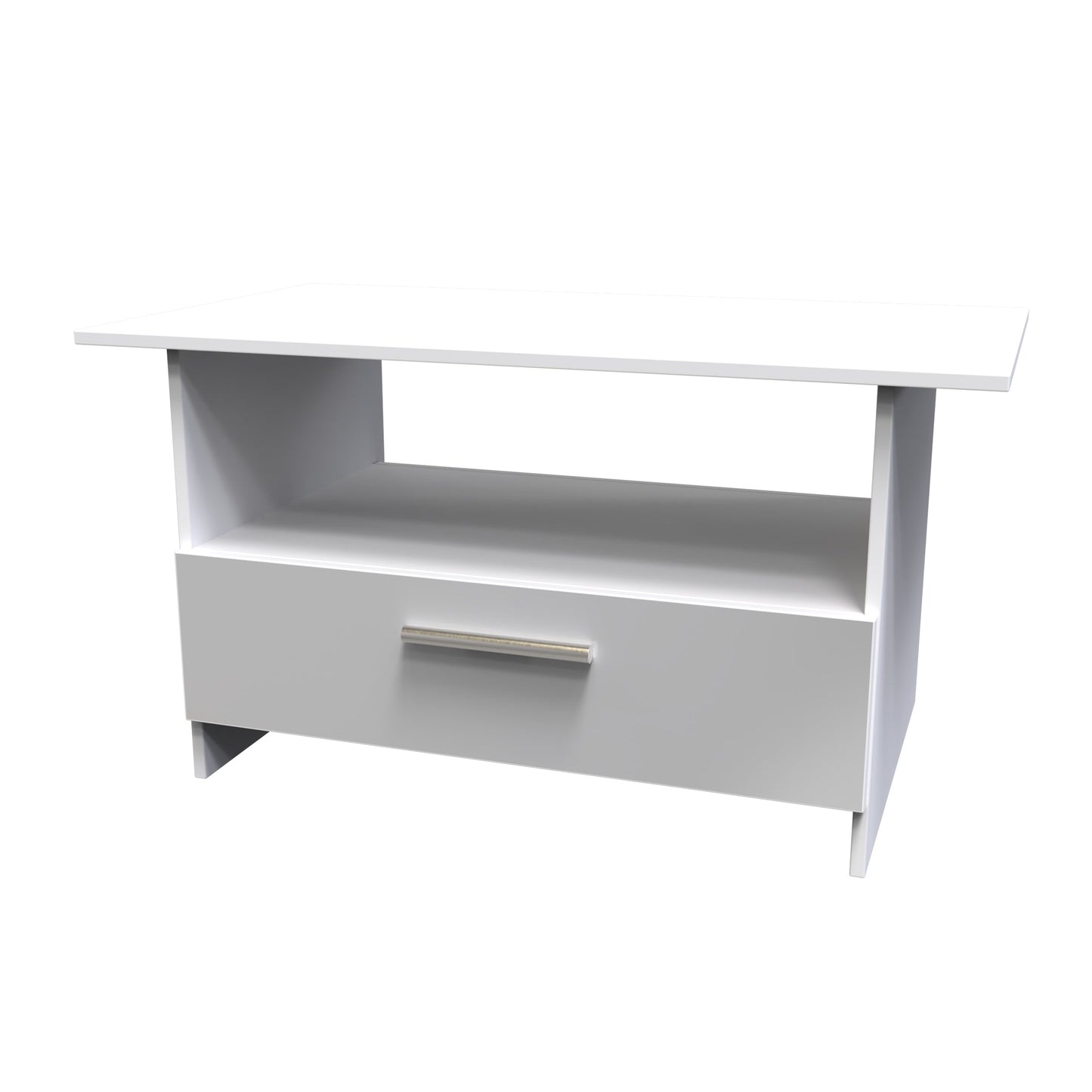 Contrast Coffee Table Grey & White 1 Shelf 1 Drawer 93cm