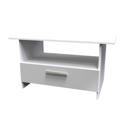 Contrast Coffee Table Grey & White 1 Shelf 1 Drawer 93cm