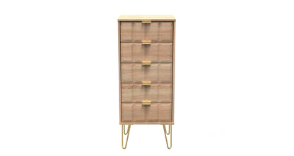 Cube Tall Tallboy Oak 5 Drawers 109cm