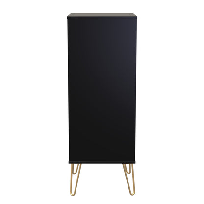 Cube Tall Tallboy Black 5 Drawers 109cm