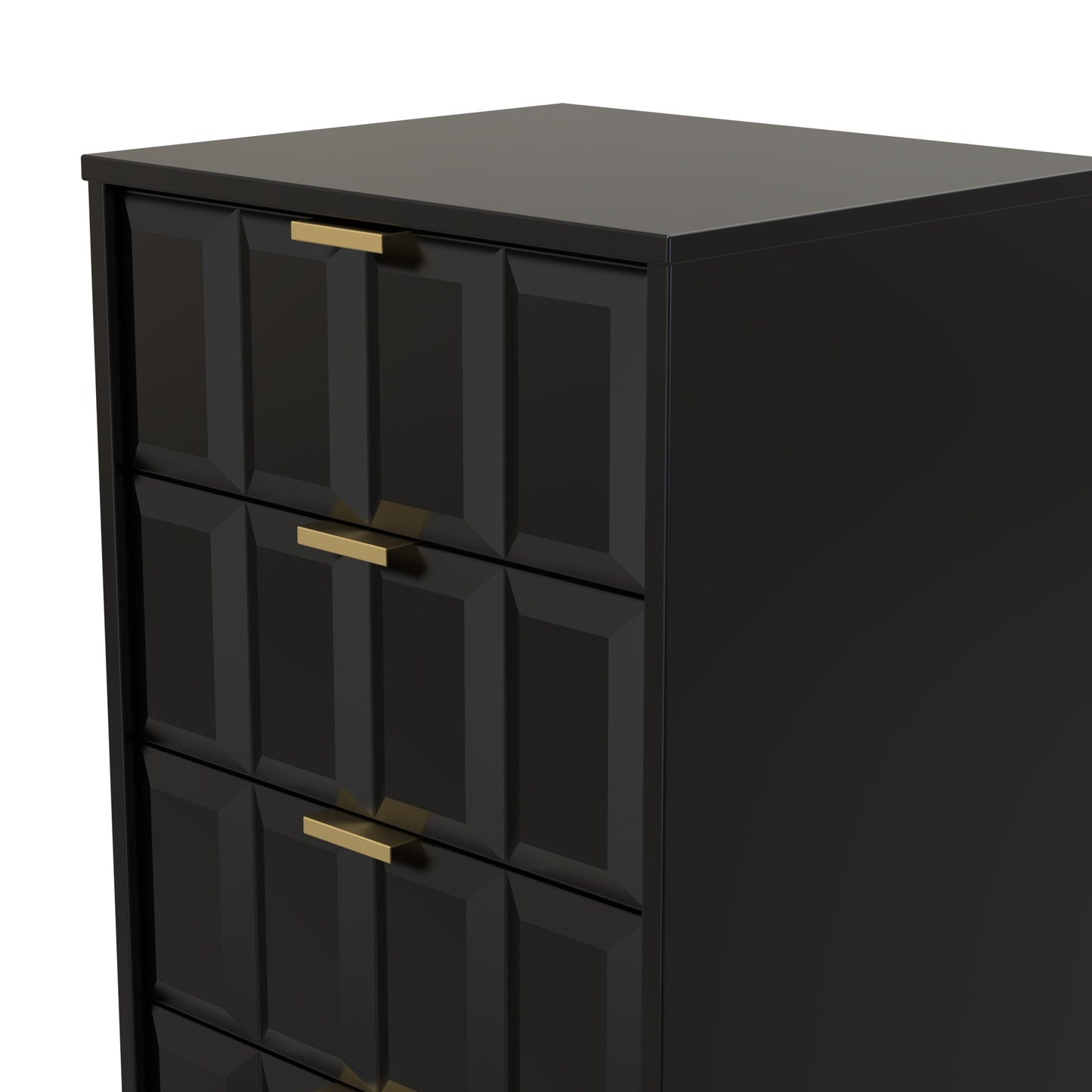 Cube Tall Tallboy Black 5 Drawers 109cm