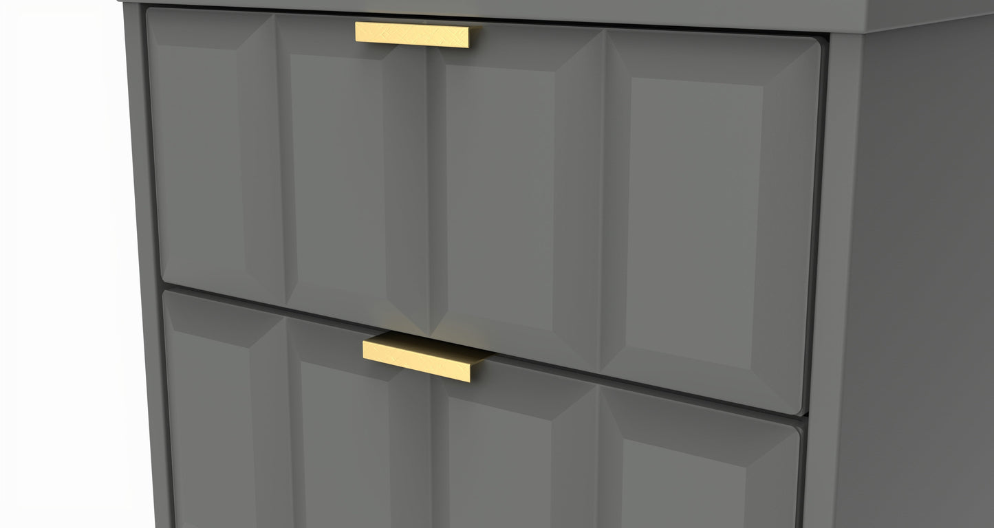 Cube Tall Tallboy Grey 5 Drawers 109cm