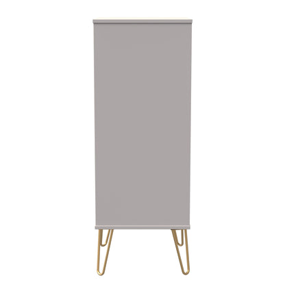 Cube Tall Tallboy Off-White 5 Drawers 109cm