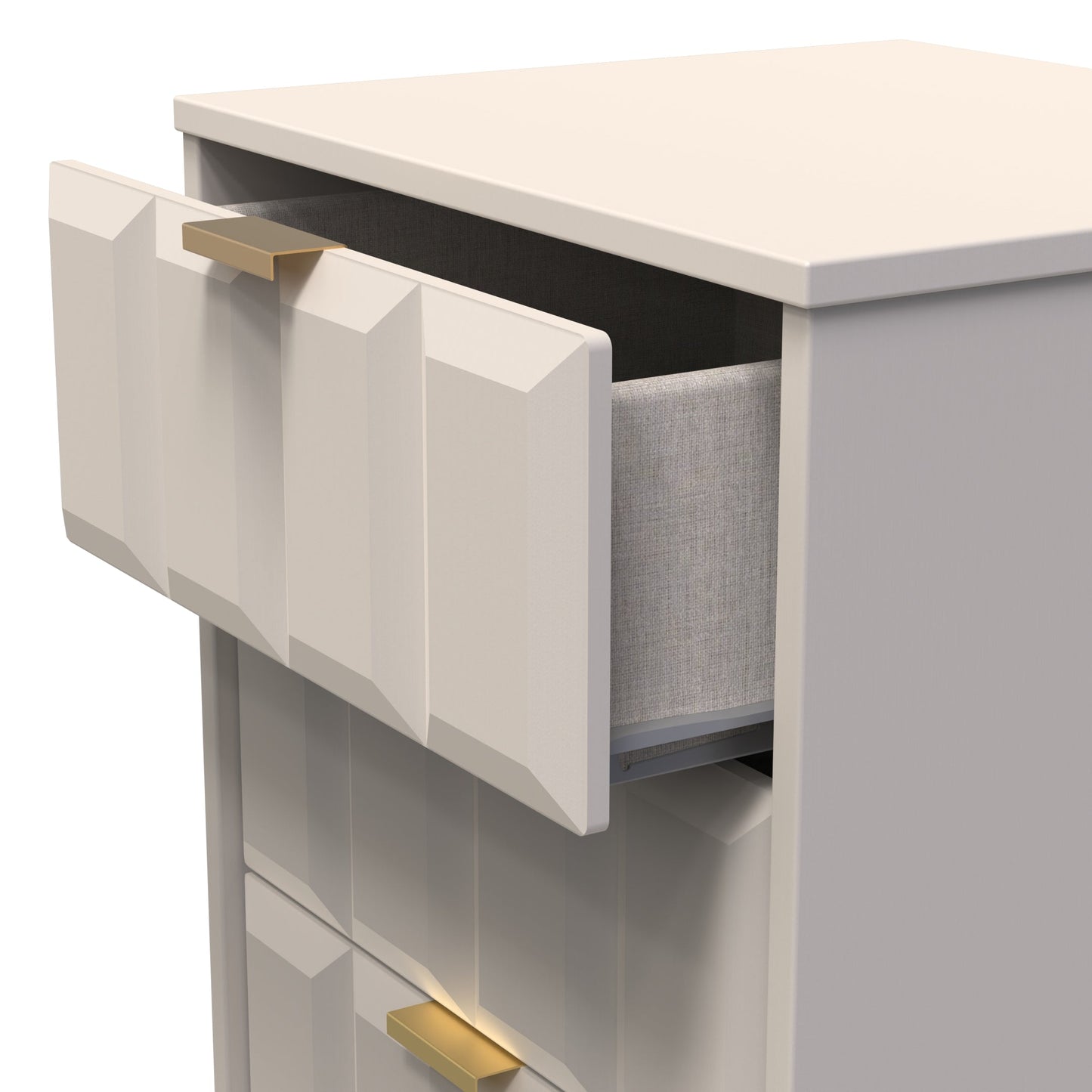 Cube Tall Tallboy Off-White 5 Drawers 109cm
