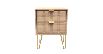 Cube Bedside Table Oak 2 Drawers 60cm