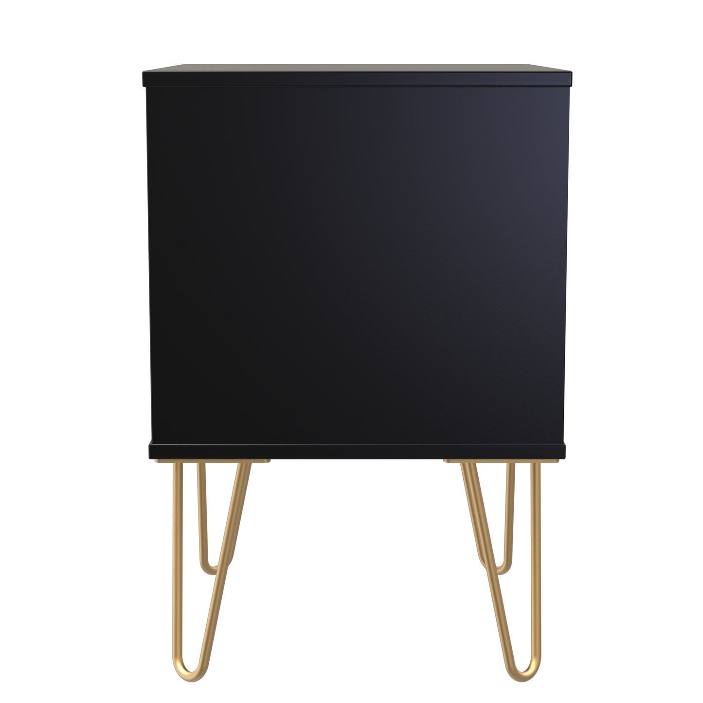Cube Bedside Table Black 2 Drawers 60cm