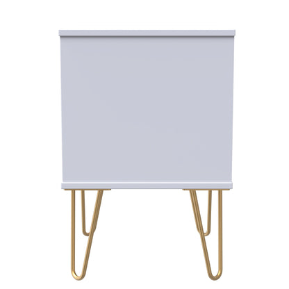 Cube Bedside Table White 2 Drawers 60cm