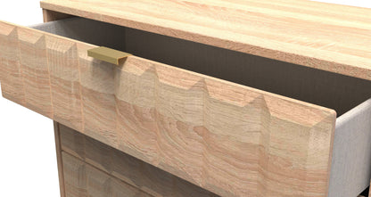 Cube Chest of Drawers Oak 3 Drawers 77cm