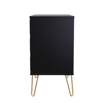Cube Chest of Drawers Black 3 Drawers 77cm