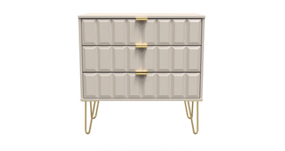 Cube Chest of Drawers Off-White 3 Drawers 77cm