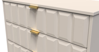 Cube Chest of Drawers Off-White 3 Drawers 77cm