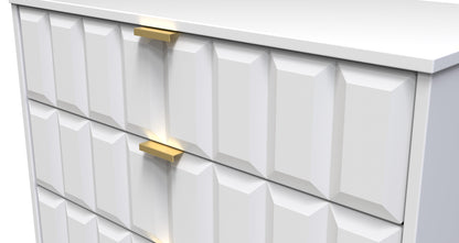 Cube Chest of Drawers White 3 Drawers 77cm