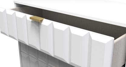 Cube Chest of Drawers White 3 Drawers 77cm