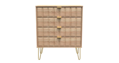 Cube Chest of Drawers Oak 4 Drawers 93cm