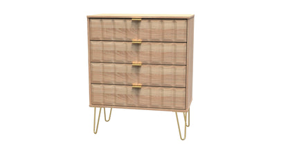 Cube Chest of Drawers Oak 4 Drawers 93cm