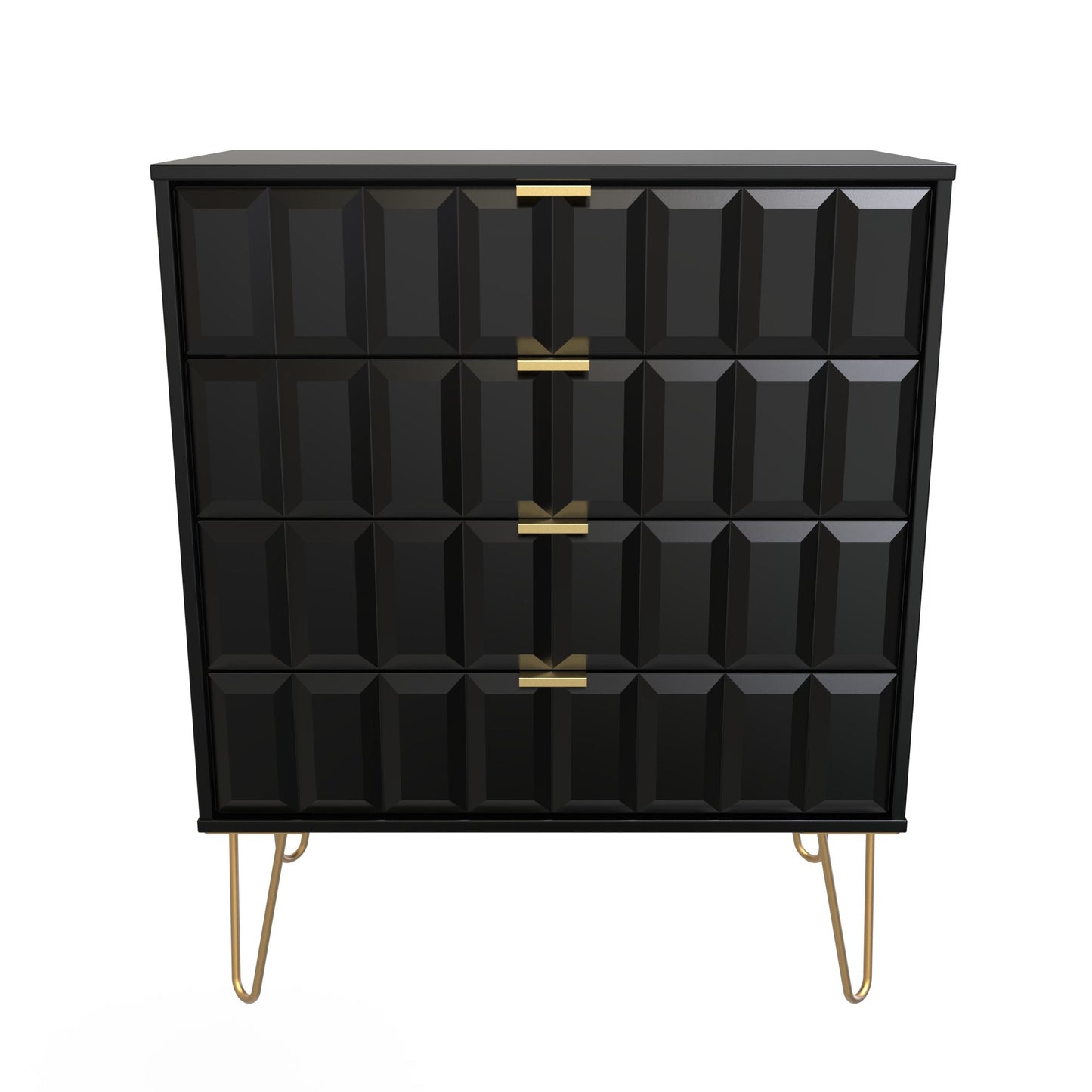 Cube Chest of Drawers Black 4 Drawers 93cm
