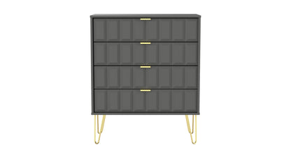Cube Chest of Drawers Grey 4 Drawers 93cm