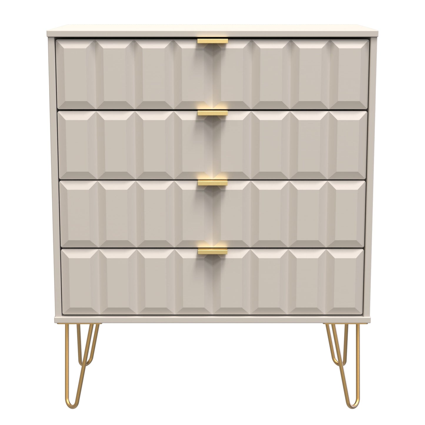 Cube Chest of Drawers Off-White 4 Drawers 93cm