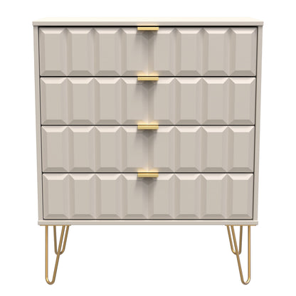 Cube Chest of Drawers Off-White 4 Drawers 93cm