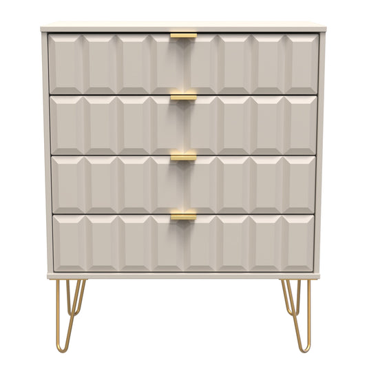 Cube Chest of Drawers Off-White 4 Drawers 93cm