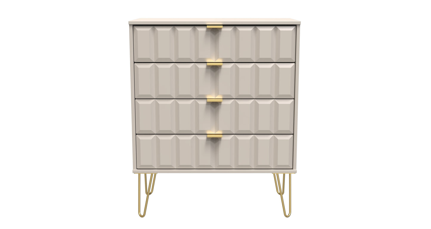Cube Chest of Drawers Off-White 4 Drawers 93cm