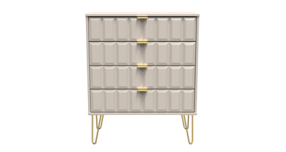 Cube Chest of Drawers Off-White 4 Drawers 93cm