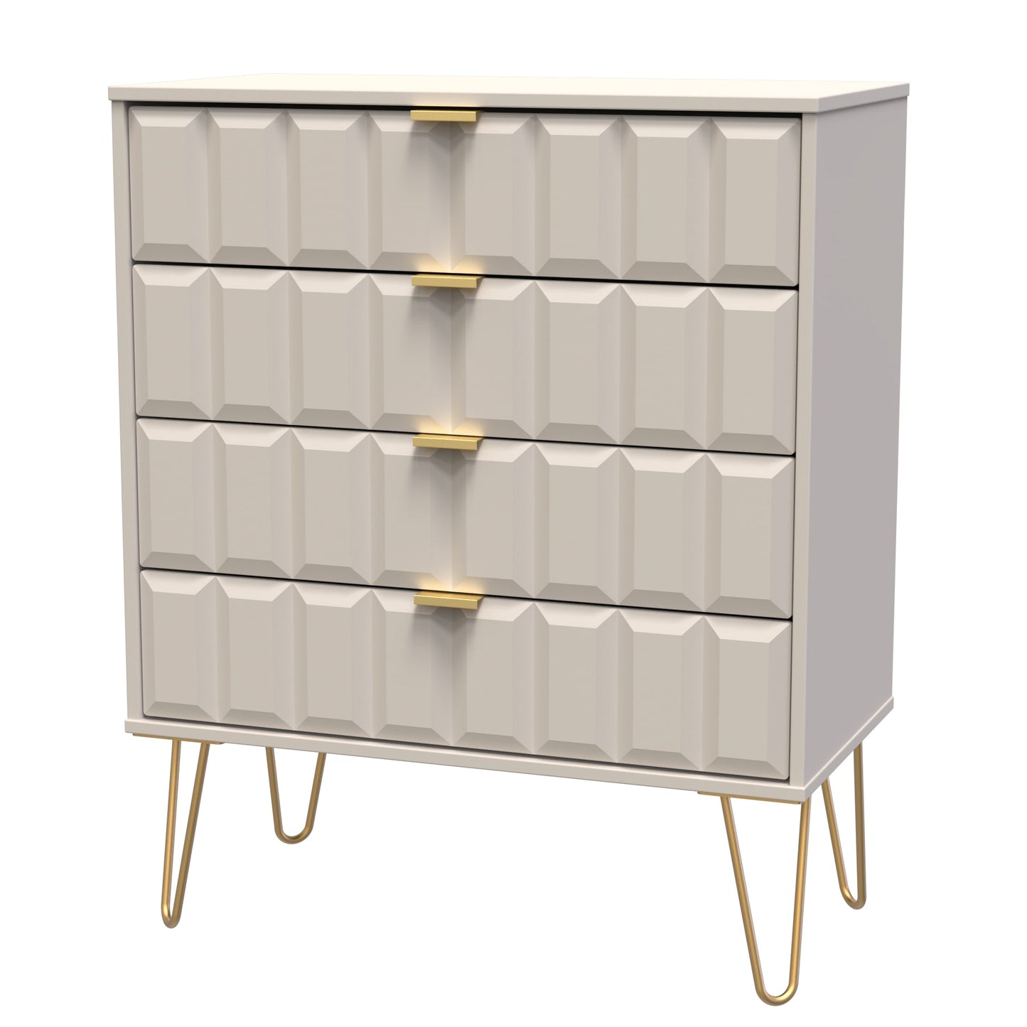 Cube Chest of Drawers Off-White 4 Drawers 93cm