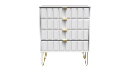 Cube Chest of Drawers White 4 Drawers 93cm