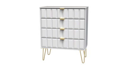 Cube Chest of Drawers White 4 Drawers 93cm