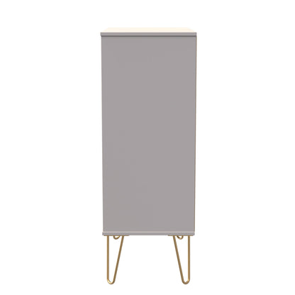 Cube Tall Chest of Drawers Off-White 5 Drawers 109cm