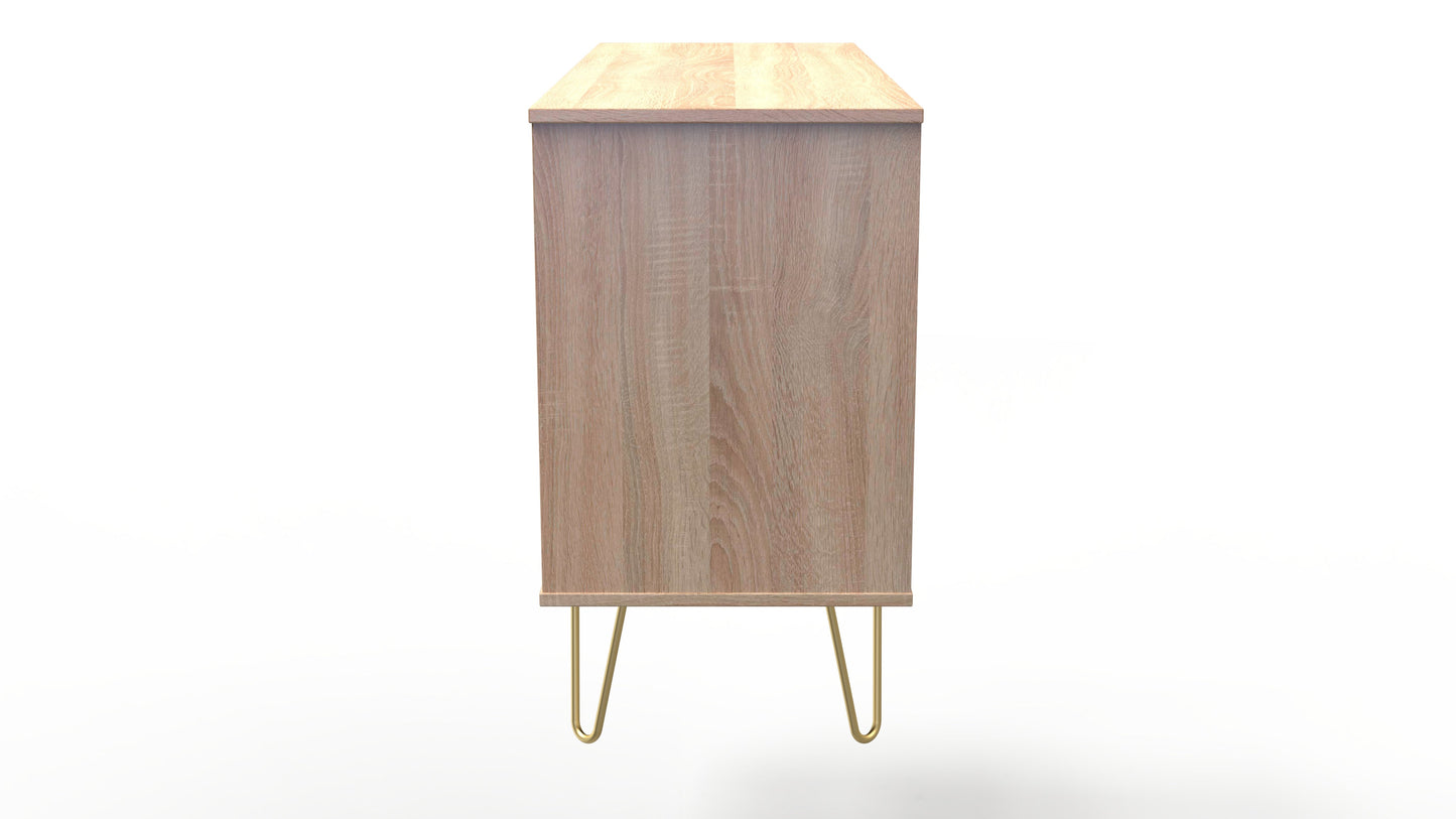 Cube Large Chest of Drawers Oak 6 Drawers 115cm