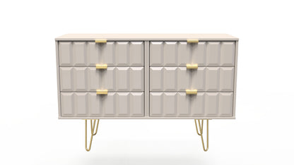 Cube Large Chest of Drawers Off-White 6 Drawers 115cm