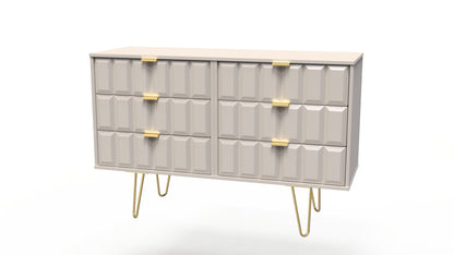 Cube Large Chest of Drawers Off-White 6 Drawers 115cm