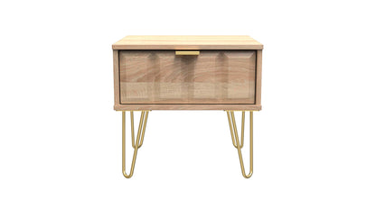Cube Bedside Table Oak 1 Drawer 45cm