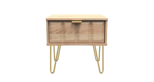 Cube Bedside Table Oak 1 Drawer 45cm