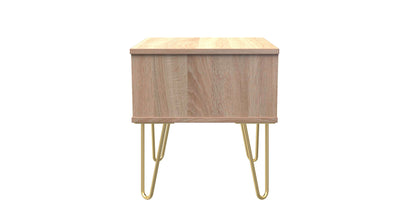 Cube Bedside Table Oak 1 Drawer 45cm