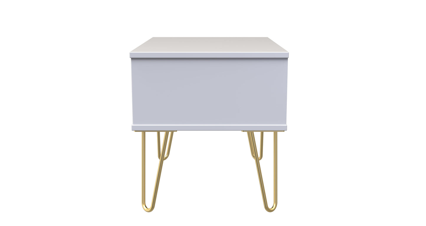 Cube Side Table White 1 Drawer 58cm