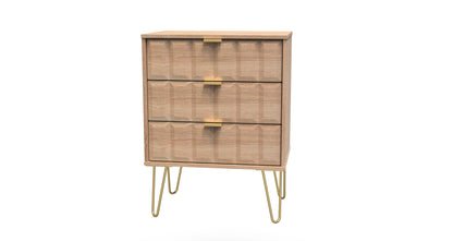 Cube Chest of Drawers Oak 3 Drawers 76cm