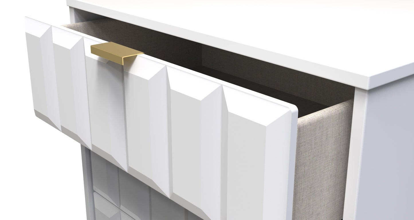 Cube Chest of Drawers White 3 Drawers 76cm